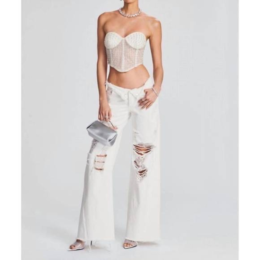 NEW SER.O.YA ollie wide leg jeans in white